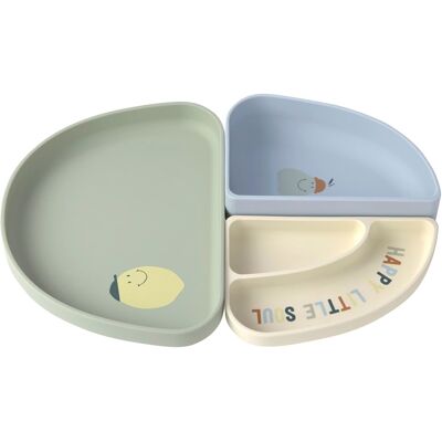 Lässig 3-tlg. Kindertellerset - mehrfarbig - Unisex Lässig 3-tlg. Kindertellerset - mehrfarbig - Unisex