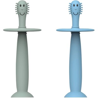 Matchstick Monkey 2er-Pack Trainingszahnbürste mit Saugnapf - Unisex Matchstick Monkey 2er-Pack Trainingszahnbürste mit Saugnapf - Unisex