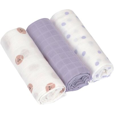 Lässig 3er-Pack Mullwindeln 80x80cm - Unisex Lässig 3er-Pack Mullwindeln 80x80cm - Unisex