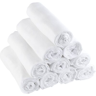 Bornino 10er-Pack Mullwindeln 80x80 cm - weiss - Unisex Bornino 10er-Pack Mullwindeln 80x80 cm - weiss - Unisex