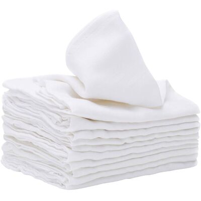 Bornino 10er-Pack Mullwindeln 80x80 cm - weiss - Unisex Bornino 10er-Pack Mullwindeln 80x80 cm - weiss - Unisex
