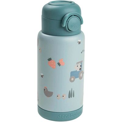 Done by Deer Thermoflasche mit Strohhalm, 340ml - blau - Unisex Done by Deer Thermoflasche mit Strohhalm, 340ml - blau - Unisex