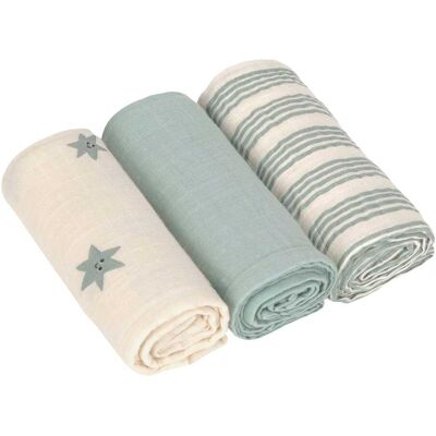 Lässig 3er-Pack Mullwindeln 60x60cm - Unisex Lässig 3er-Pack Mullwindeln 60x60cm - Unisex