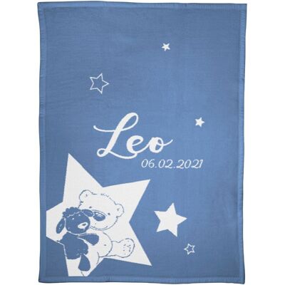 Herding Babydecke Unicade mit Namen 75x100 cm - blau - Junge Herding Babydecke Unicade mit Namen 75x100 cm - blau - Junge