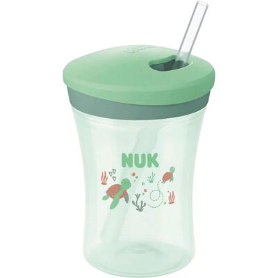 NUK Trinklernflasche mit Strohhalm First Choice, 230ml - gruen - Unisex NUK Trinklernflasche mit Strohhalm First Choice, 230ml - gruen - Unisex