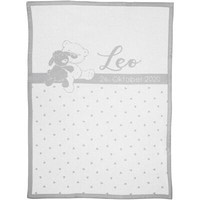 Herding Babydecke Unicade mit Namen 75x100 cm - grau - Unisex Herding Babydecke Unicade mit Namen 75x100 cm - grau - Unisex