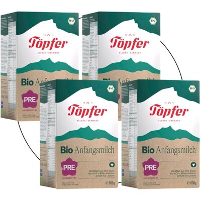 Töpfer 4er Pack Bio Anfangsmilch Pre 600 g - Unisex Töpfer 4er Pack Bio Anfangsmilch Pre 600 g - Unisex