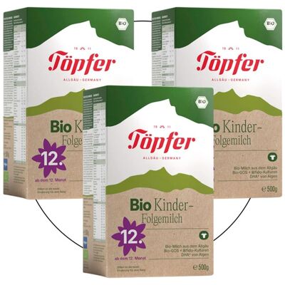 Töpfer 3er Pack Bio Kinder-Folgemilch 500 g - Unisex Töpfer 3er Pack Bio Kinder-Folgemilch 500 g - Unisex