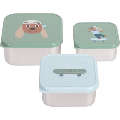 Lässig 3-tlg. Snackboxset aus Edelstahl - Unisex Lässig 3-tlg. Snackboxset aus Edelstahl - Unisex