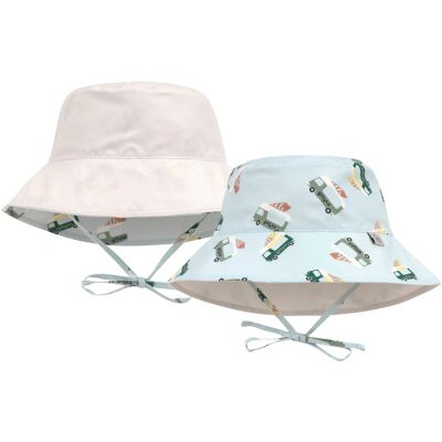 Lässig Wende-Sonnenhut mit UV-Schutz Eiswagen - hellblau mehrfarbig - Junge - Size: 41 Lässig Wende-Sonnenhut mit UV-Schutz Eiswagen - hellblau mehrfarbig - Junge - Size: 41