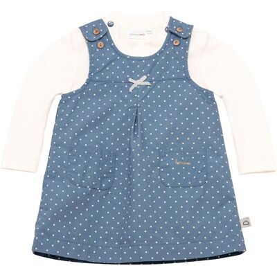 Bornino 2-tlg. Set Webkleid mit Shirt Punkte - blau natur - Maedchen - Size: 86 Bornino 2-tlg. Set Webkleid mit Shirt Punkte - blau natur - Maedchen - Size: 86
