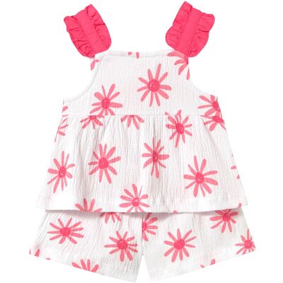 Mayoral 2-tlg. Set Krepp-Top und -Shorts Blumen - natur pink - Maedchen - Size: 74 Mayoral 2-tlg. Set Krepp-Top und -Shorts Blumen - natur pink - Maedchen - Size: 74