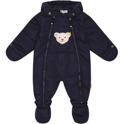 Steiff Steppoverall mit abnehmbarem Fuß und Kapuze Bär - blau - Junge - Size: 80 Steiff Steppoverall mit abnehmbarem Fuß und Kapuze Bär - blau - Junge - Size: 80