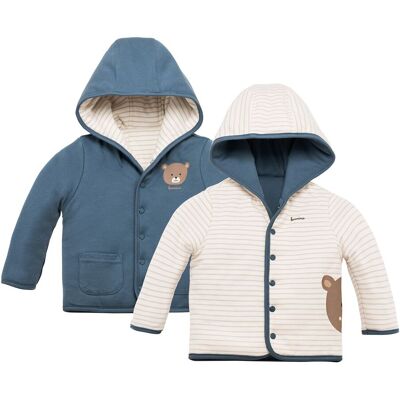 Bornino Wendejacke Ringel Bär - blau natur - Junge - Size: 62 Bornino Wendejacke Ringel Bär - blau natur - Junge - Size: 62