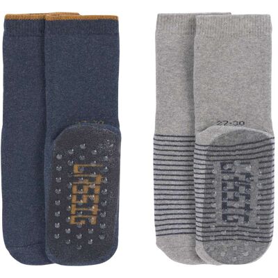 Lässig 2er-Pack ABS-Socken - blau grau - Unisex - Size: 27 Lässig 2er-Pack ABS-Socken - blau grau - Unisex - Size: 27