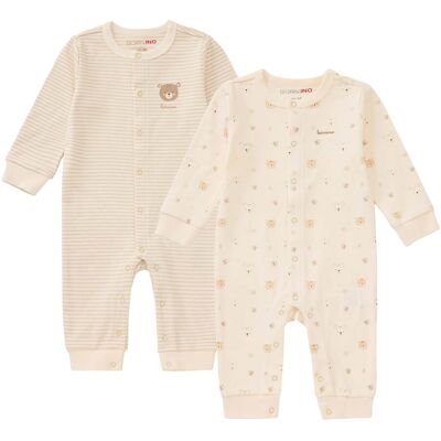 Bornino 2er-Pack Schlafoverall Ringel Bär - beige - Unisex - Size: 50 Bornino 2er-Pack Schlafoverall Ringel Bär - beige - Unisex - Size: 50