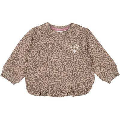 Feetje Sweatshirt Leoprint Rüschen - beige braun - Maedchen - Size: 56 Feetje Sweatshirt Leoprint Rüschen - beige braun - Maedchen - Size: 56