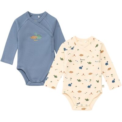 Bornino 2er-Pack Wickelbodys langarm Wild Nature - natur blau - Junge - Size: 74 Bornino 2er-Pack Wickelbodys langarm Wild Nature - natur blau - Junge - Size: 74