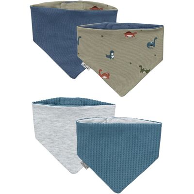 Jacob`s 2er-Pack Dreieckstücher Waffelpiqué Dino - blau gruen - Junge Jacob`s 2er-Pack Dreieckstücher Waffelpiqué Dino - blau gruen - Junge