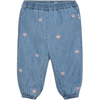 MINYMO Chambray-Hose Denim Blumen - denim - Maedchen - Size: 92 MINYMO Chambray-Hose Denim Blumen - denim - Maedchen - Size: 92
