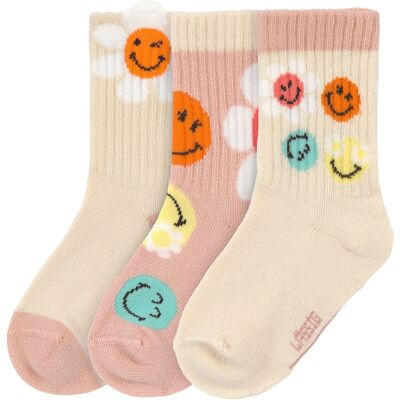 Lässig 3er-Pack Socken Smileys - mehrfarbig - Maedchen - Size: 19 Lässig 3er-Pack Socken Smileys - mehrfarbig - Maedchen - Size: 19