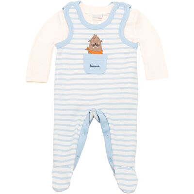 Bornino Strampler-Set 2-tlg. mit Shirt Ringel - blau natur - Unisex - Size: 50 Bornino Strampler-Set 2-tlg. mit Shirt Ringel - blau natur - Unisex - Size: 50