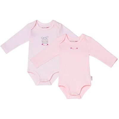 Bornino 2er-Pack Bodys langarm - rosa - Maedchen - Size: 86 Bornino 2er-Pack Bodys langarm - rosa - Maedchen - Size: 86