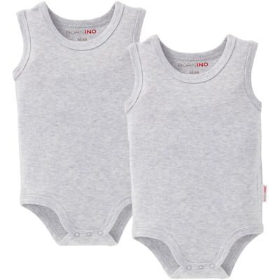 Bornino 2er-Pack Bodys ohne Arm - grau - Unisex - Size: 62 Bornino 2er-Pack Bodys ohne Arm - grau - Unisex - Size: 62
