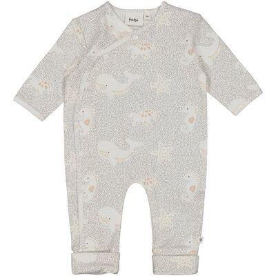Feetje Overall mit Klappfuß Meerestiere - natur grau - Unisex - Size: 50 Feetje Overall mit Klappfuß Meerestiere - natur grau - Unisex - Size: 50