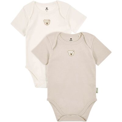 Steiff 2er-Pack Bodys kurzarm Bär - beige natur - Unisex - Size: 86 Steiff 2er-Pack Bodys kurzarm Bär - beige natur - Unisex - Size: 86
