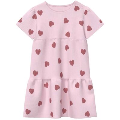 s.Oliver Kleid kurzarm Herzen Rippqualität - rosa rot - Maedchen - Size: 74 s.Oliver Kleid kurzarm Herzen Rippqualität - rosa rot - Maedchen - Size: 74