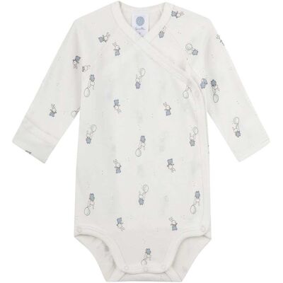 Sanetta Wickelbody langarm Hasen Luftballons - natur - Junge - Size: 50 Sanetta Wickelbody langarm Hasen Luftballons - natur - Junge - Size: 50