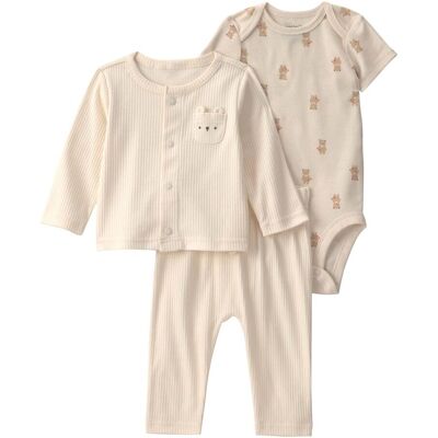 Carter's 3-tlg. Set Body kurzarm, Jacke und Jogginghose Bären - natur beige - Unisex - Size: 68 Carter's 3-tlg. Set Body kurzarm, Jacke und Jogginghose Bären - natur beige - Unisex - Size: 68