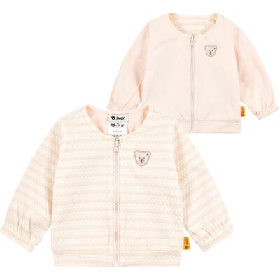 Steiff Wendejacke Ringel Bär Struktur - natur rosa - Maedchen - Size: 62 Steiff Wendejacke Ringel Bär Struktur - natur rosa - Maedchen - Size: 62