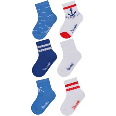Sterntaler 6er-Pack Socken Maritim - blau weiss - Junge - Size: 19 Sterntaler 6er-Pack Socken Maritim - blau weiss - Junge - Size: 19