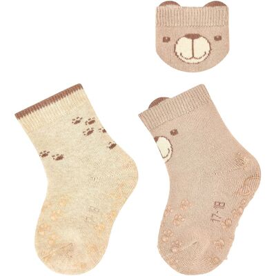 Sterntaler 2er-Pack ABS-Krabbelsocken Bär - beige natur - Unisex - Size: 17 Sterntaler 2er-Pack ABS-Krabbelsocken Bär - beige natur - Unisex - Size: 17