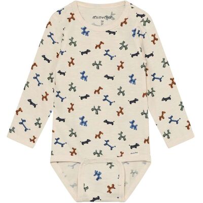 MINYMO Body langarm Luftballon-Hunde - natur mehrfarbig - Junge - Size: 74 MINYMO Body langarm Luftballon-Hunde - natur mehrfarbig - Junge - Size: 74