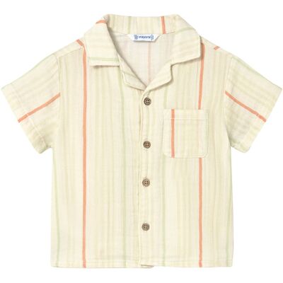 Mayoral Musselin-Hemd kurzarm Ringel - beige mehrfarbig - Junge - Size: 74 Mayoral Musselin-Hemd kurzarm Ringel - beige mehrfarbig - Junge - Size: 74