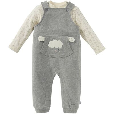 Bornino 2-tlg. Set Latzhose und Shirt langarm Schaf - grau - Unisex - Size: 74 Bornino 2-tlg. Set Latzhose und Shirt langarm Schaf - grau - Unisex - Size: 74