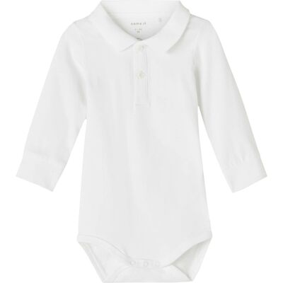 name it Polo-Body langarm - weiss - Unisex - Size: 56 name it Polo-Body langarm - weiss - Unisex - Size: 56