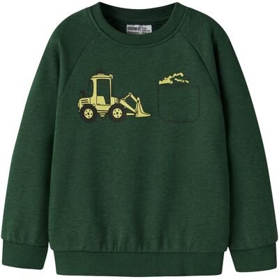name it Sweatshirt Tasche Bagger - gruen - Junge - Size: 104 name it Sweatshirt Tasche Bagger - gruen - Junge - Size: 104