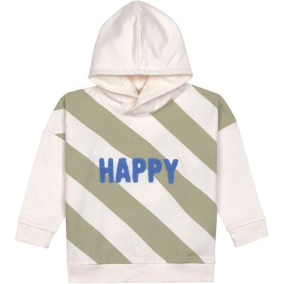 Lässig Sweatshirt mit Kapuze Streifen Happy Little Gang - natur gruen mehrfarbig - Unisex - Size: 110 Lässig Sweatshirt mit Kapuze Streifen Happy Little Gang - natur gruen mehrfarbig - Unisex - Size: 110