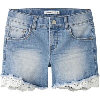 name it Jeans-Shorts Spitze - denim - Maedchen - Size: 104 name it Jeans-Shorts Spitze - denim - Maedchen - Size: 104