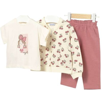 Mayoral 3-tlg. Set T-Shirt, Sweatjacke und Jogginghose Kirschen - rosa natur - Maedchen - Size: 86 Mayoral 3-tlg. Set T-Shirt, Sweatjacke und Jogginghose Kirschen - rosa natur - Maedchen - Size: 86