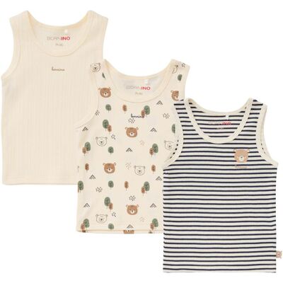 Bornino 3er-Pack Unterhemden Tiny Forest - blau natur - Unisex - Size: 86 Bornino 3er-Pack Unterhemden Tiny Forest - blau natur - Unisex - Size: 86