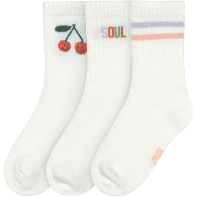 Lässig 3er-Pack Socken Ringel Kirschen Little Gang - natur - Maedchen - Size: 19 Lässig 3er-Pack Socken Ringel Kirschen Little Gang - natur - Maedchen - Size: 19