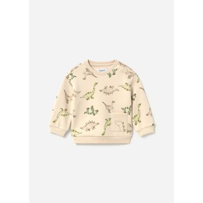 Mayoral Sweatshirt mit Tasche Dinos - natur mehrfarbig - Junge - Size: 86 Mayoral Sweatshirt mit Tasche Dinos - natur mehrfarbig - Junge - Size: 86