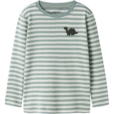 name it Shirt langarm Ringel Dino - gruen natur - Junge - Size: 110 name it Shirt langarm Ringel Dino - gruen natur - Junge - Size: 110