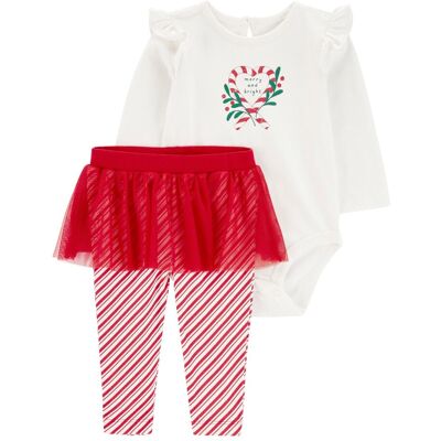 Carter's 2-tlg. Set Body langarm und Leggings mit Tüllrock Weihnachten - mehrfarbig natur rot - Maedchen - Size: 56 Carter's 2-tlg. Set Body langarm und Leggings mit Tüllrock Weihnachten - mehrfarbig natur rot - Maedchen - Size: 56