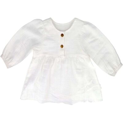 Maximo Musselin-Shirt langarm - weiss - Maedchen - Size: 74 Maximo Musselin-Shirt langarm - weiss - Maedchen - Size: 74